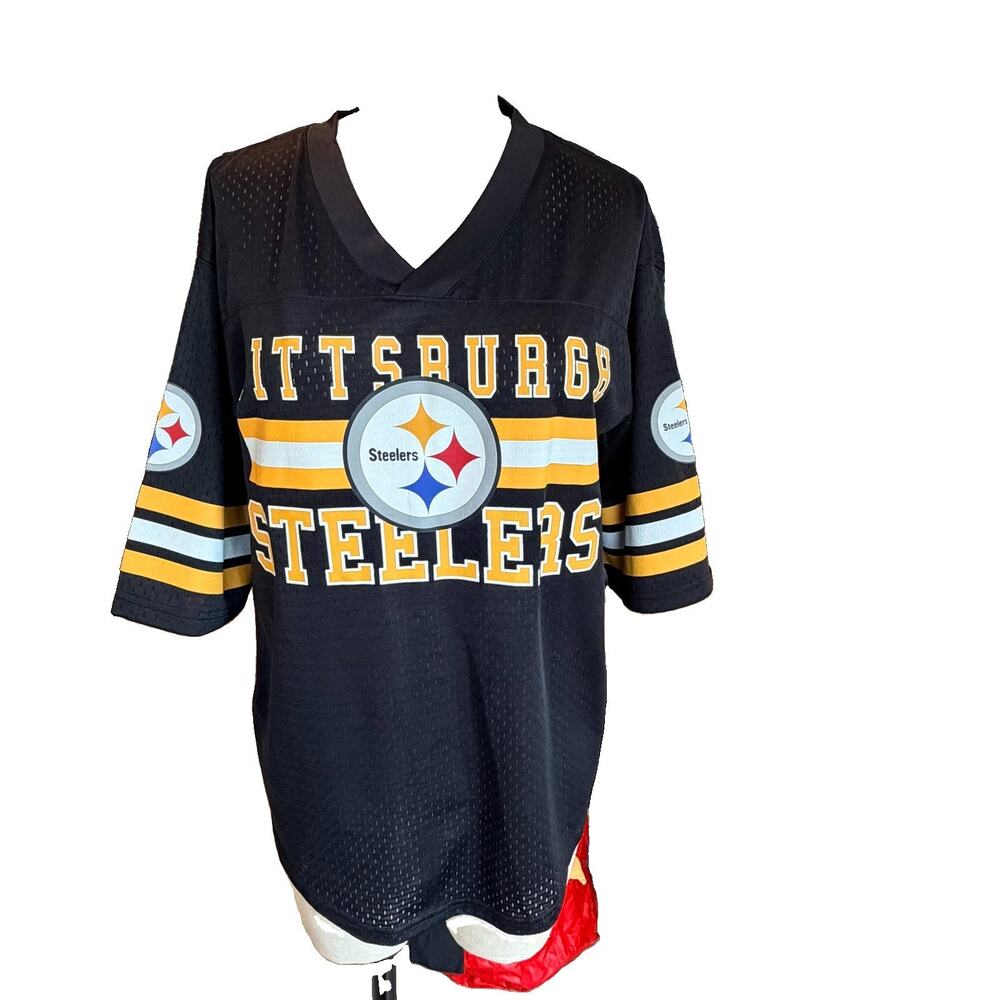 Pittsburgh Steelers Mens Large Black Yellow NFL Ultra Game Jersey Shirt